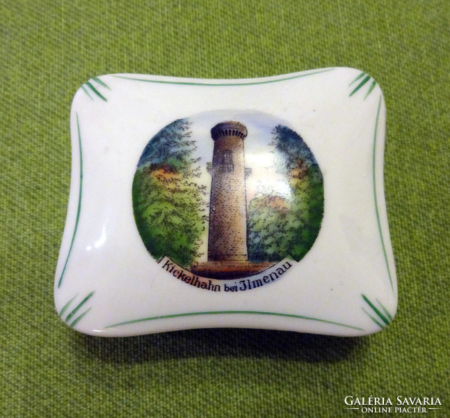 Téglalap alakú német porcelán bonbonier