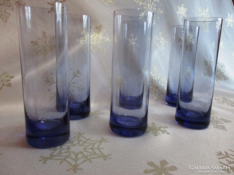 Retro kék színű üveg poharak, pohár