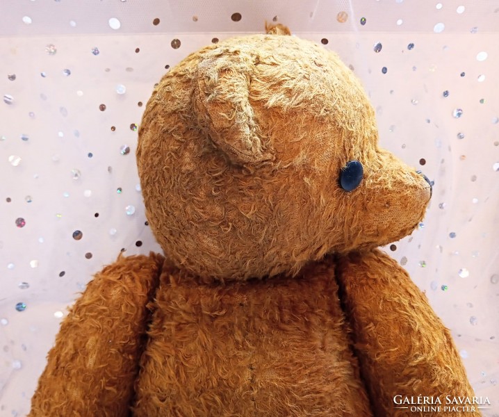 Old straw teddy bear 50cm