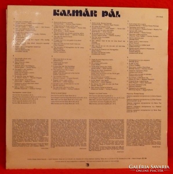 Bakelit lemez - Kalmár Pál énekel - Archív felvételek