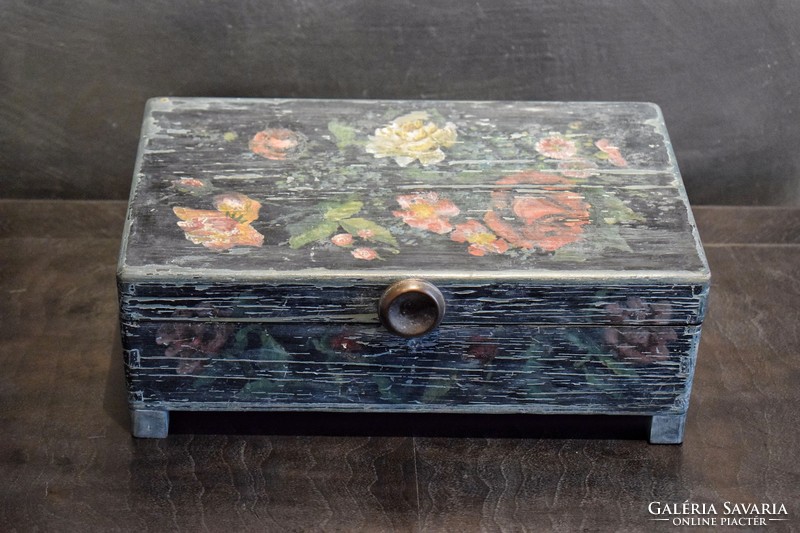Hand painted rosy antique gift box jewelry box with vintage renovation for women's gift