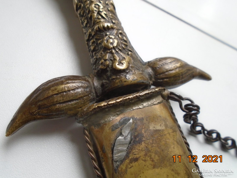 Solid copper embossed handle, tassels, two-headed eagle with embellishments and embellishments with emblems