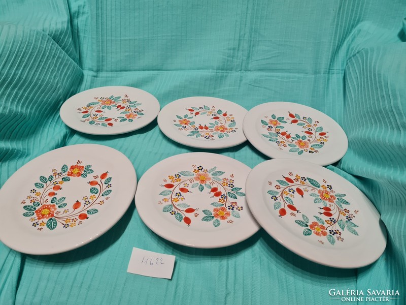 Ceramic small plates with flower pattern 6 pcs