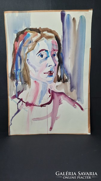 Női portré akvarell (50x35 cm)