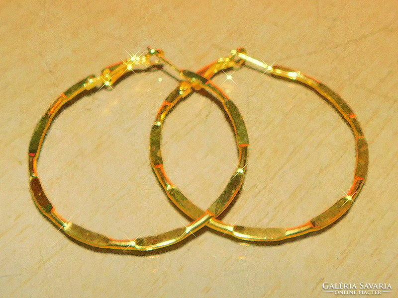 Olasz Metszett Arany Gold Filled Karika Fülbevaló - Minőségi Darab 3.5 cm -es