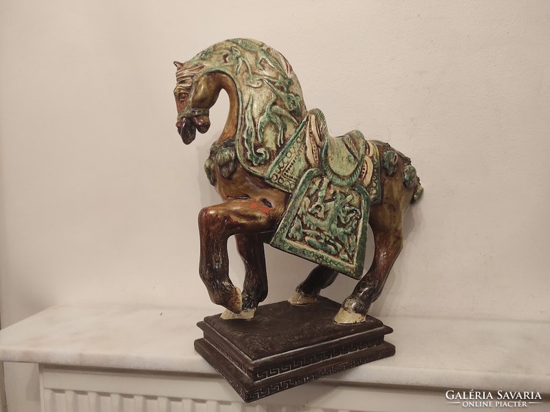Antique Chinese glazed terracotta horse sculpture 813