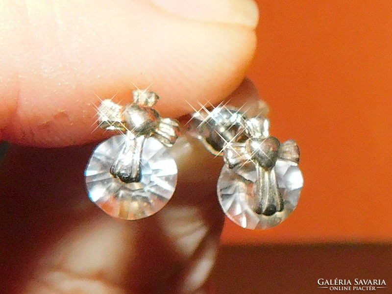 Rhinestone cross heart earrings