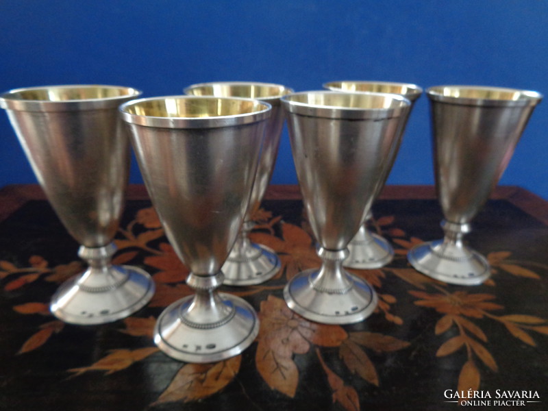 Art deco silver glasses set