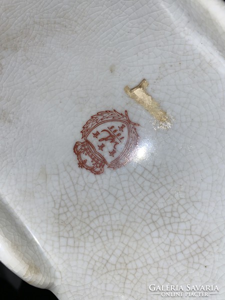 Porcelán/réz urnaváza óraszerkezettel és 2db puttós két ágú gyertyatartóval