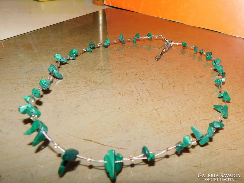Malachite mineral stone craft necklace