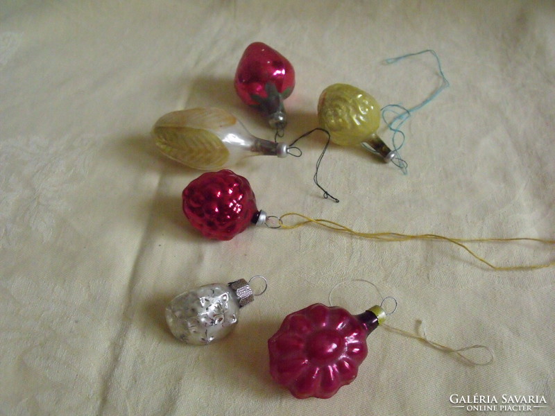 Antique glass Christmas tree decoration mixed pack of 6 pcs