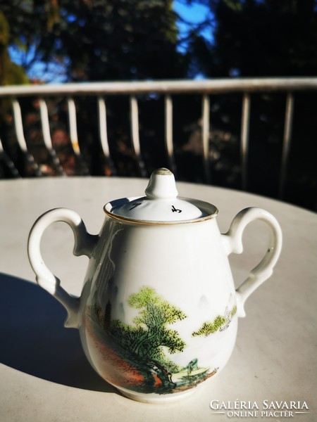 Old scenic Chinese sugar bowl