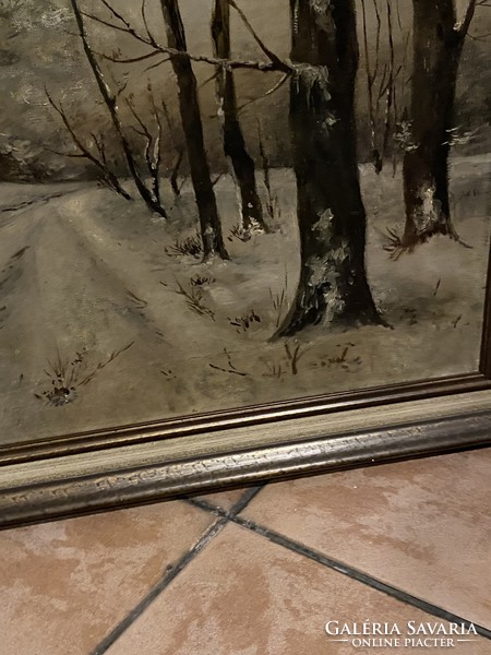 Painting. Winter landscape