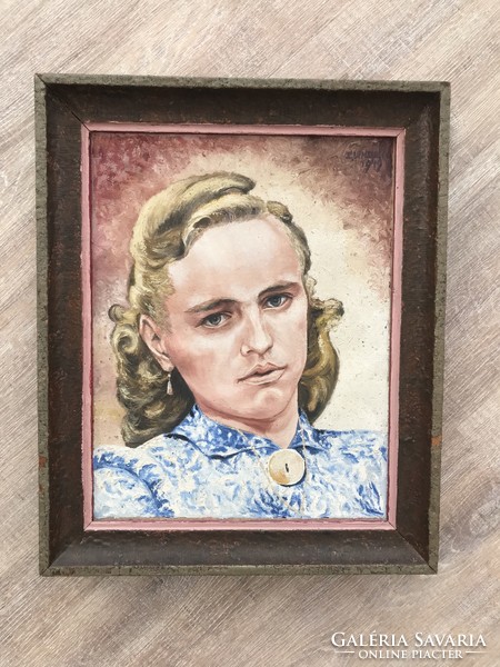 Női portré festmény 1949