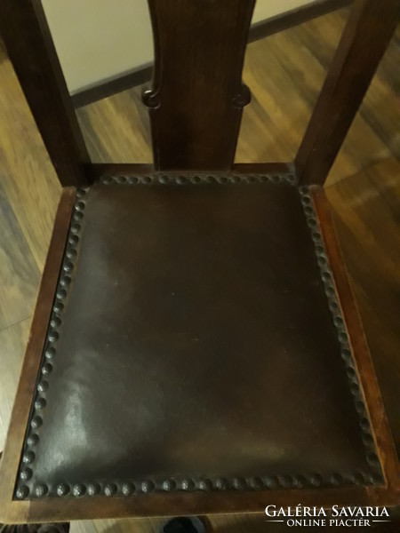 Viennese baroque leather chair.