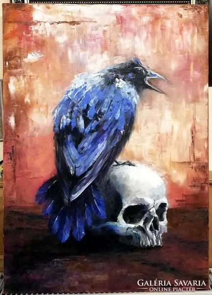 Bird of Death - quality oil painting, 50 x 70 cm