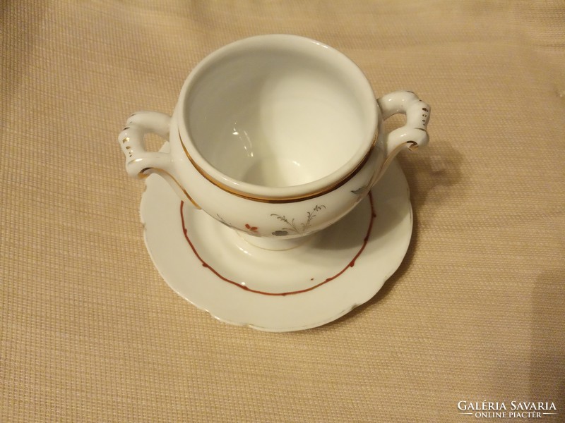 Antique monarchy era old marked porcelain 2-handled cup serving bowl from the early 1900s