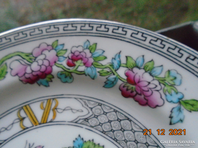 Antik angol Aynsley kézzel festett, kézzel számozott dekoratív Keleti virág mintás tányér