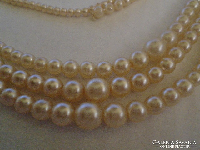 Highly antique braided 3 row pearl necklace full art deco