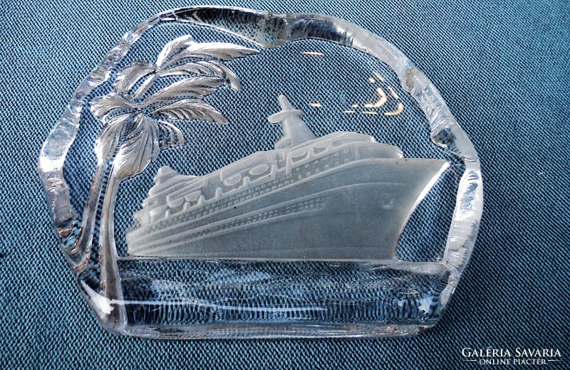 Vintage Nautical Hajós Üveg Papírnehezék