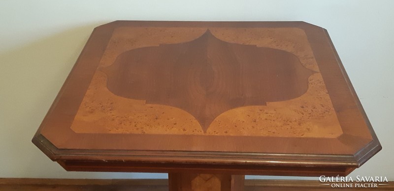 Beautiful inlaid nearly 100 year old on a columned square table