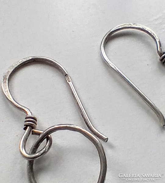 Silver long twisted earrings 8cm