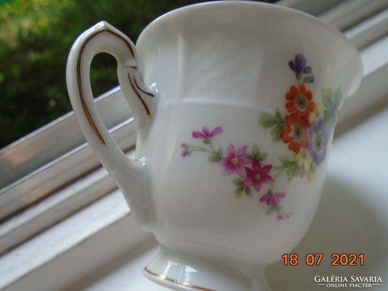 1923 Rosenthal bavaria with these two rose markings hand painted coffee cup with embossed basket patterns