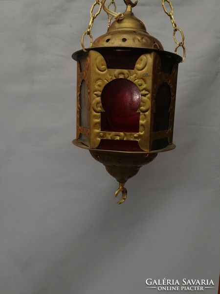 Török ottomán mennyezeti lámpa színes üveggel. Alkudható!