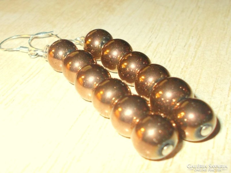 Gold-colored shell pearl pearl earrings 6 cm!