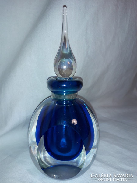 Heavy craft thick wall glass art perfume bottle Murano?