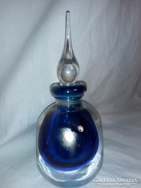 Heavy craft thick wall glass art perfume bottle Murano?