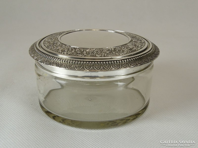 0U125 old silver lid glass toilet set 6 pcs