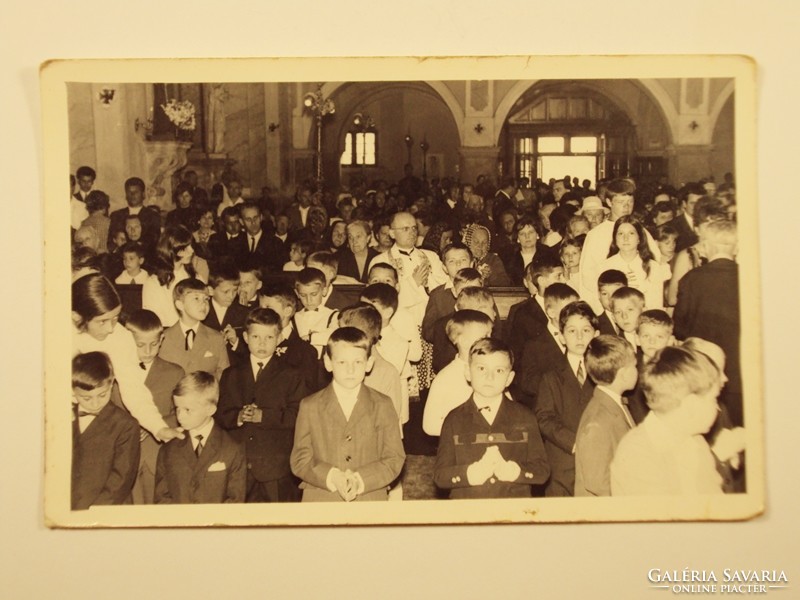 Old photo - church, mass, church, religion, children, first communion - 1950s-1960s
