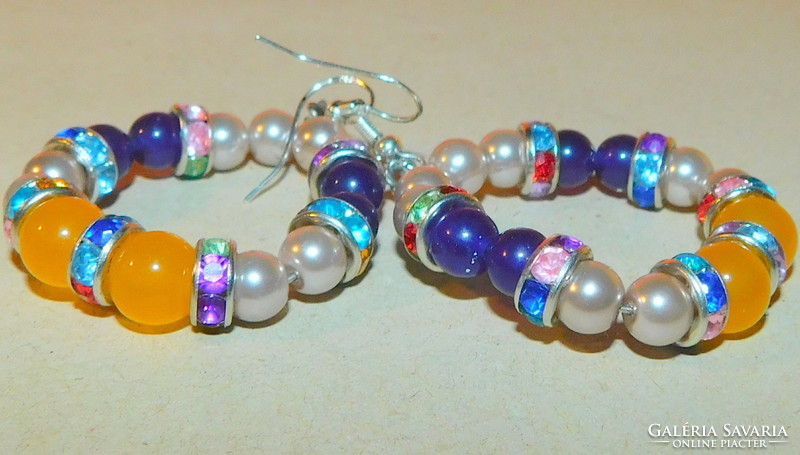 Dreamy pearl-amber hoop craftsman earrings