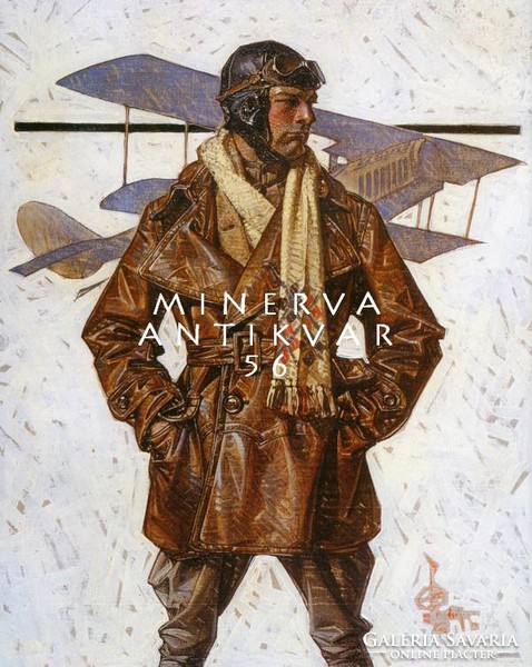 Amerikai hadsereg férfi pilóta kabát katona I.világháború repülő 1917 J.C.Leyendecker REPRINT plakát