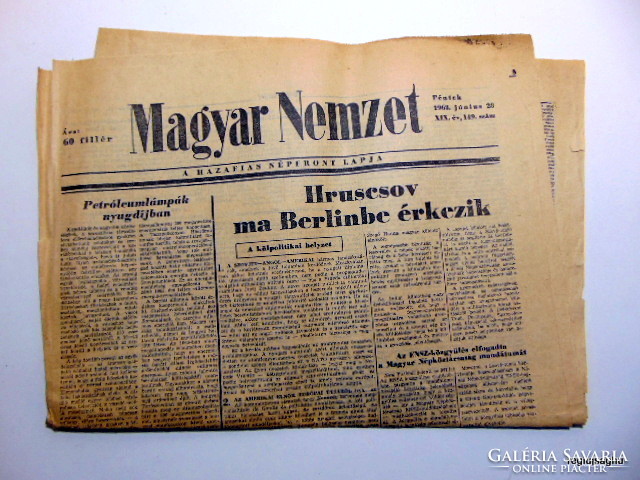 1963 június 28  /  Magyar Nemzet  /  50 éves lettem :-) Ssz.:  19306