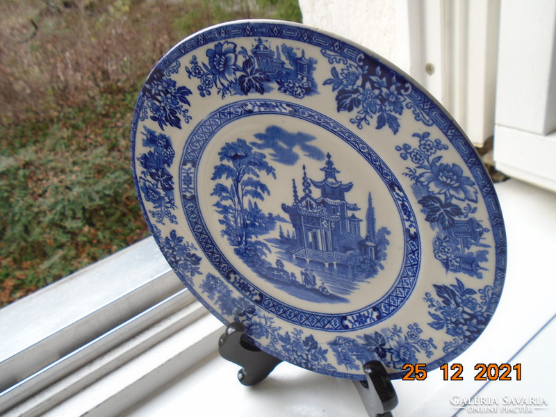 1920 Roval doulton cobalt blue madras oriental pagoda with flower pattern plate