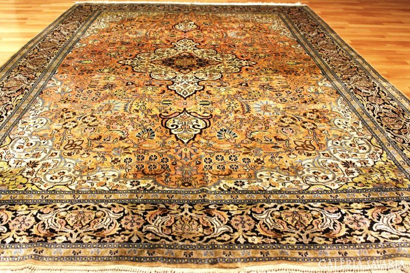 Antique! Silk handmade Persian carpet 390x185cm curiosity