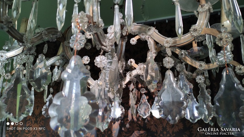 Buy it now!!! Renew is worth it! Huge antique 10 + 1 light Maria Theresa crystal chandelier