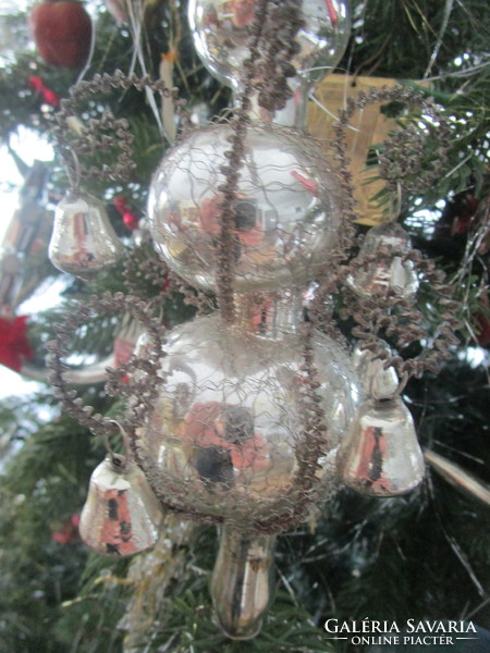 Antique gablonz bohemian christmas tree peak historicism glass christmas tree decoration museum