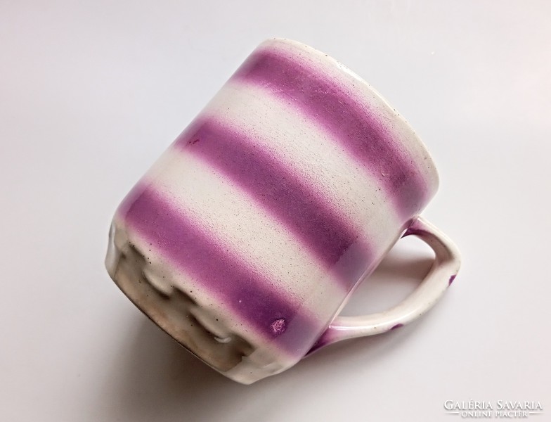 Marshmallow striped granite mug