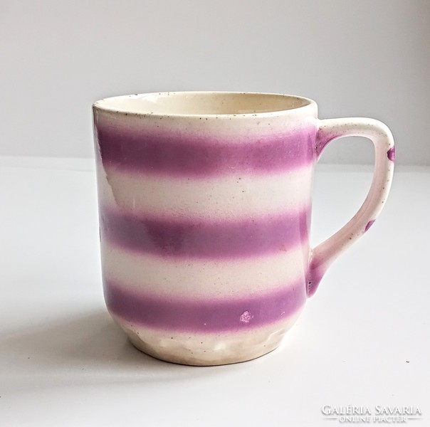 Marshmallow striped granite mug