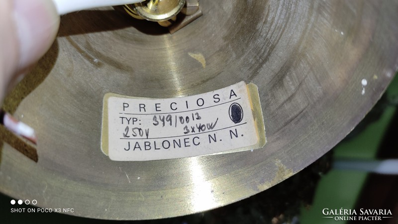 Pompás ragyogó ampolna  Mid Century PRECIOSA JABLONEC  kristály csillár eredeti kosaras csillár