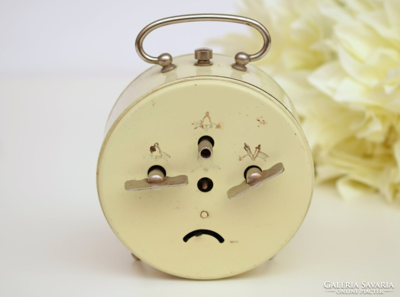 Vintage wehrle table clock / mid century German alarm clock / mechanical / retro / old