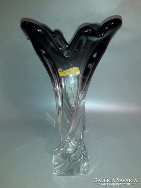 Marked Murano twisted glass gradient glass vase