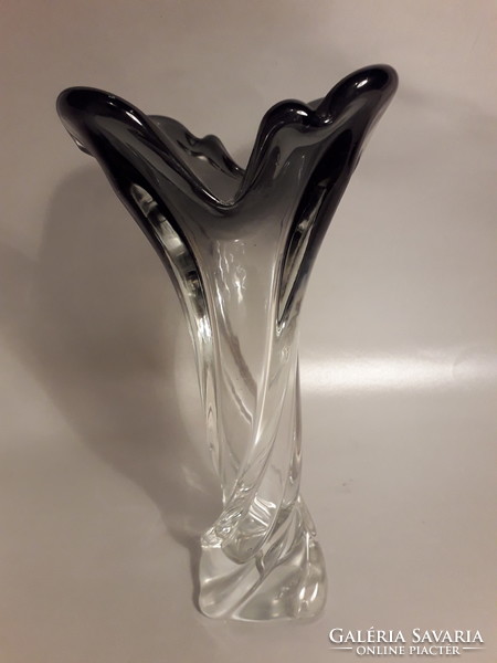 Jelzett muránói Twisted glass színátmenetes üveg váza