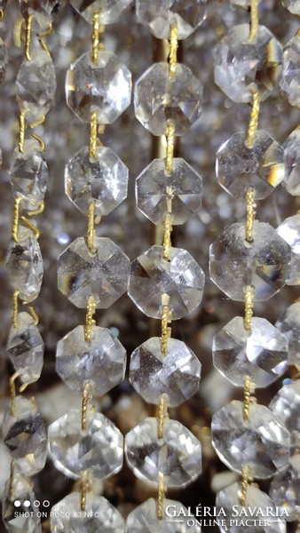 Pompás ragyogó ampolna  Mid Century PRECIOSA JABLONEC  kristály csillár eredeti kosaras csillár