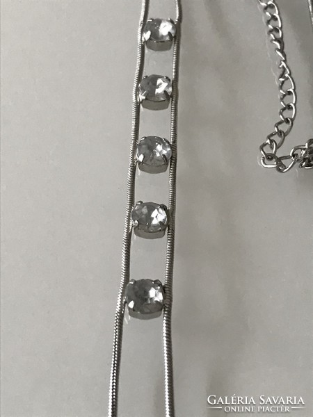 Necklace decorated with crystals, 62 cm long