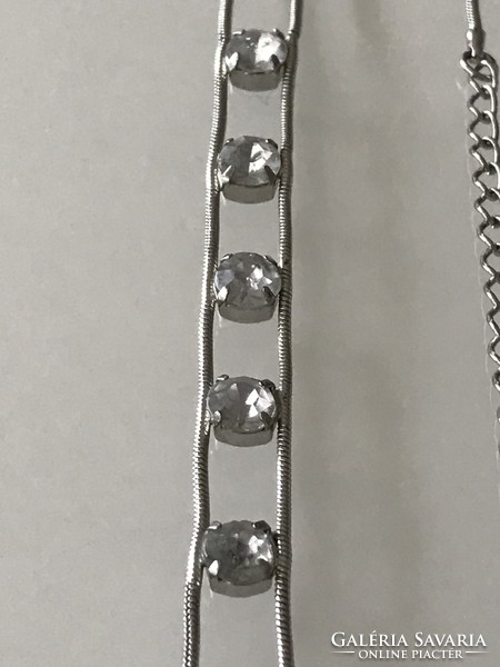 Necklace decorated with crystals, 62 cm long