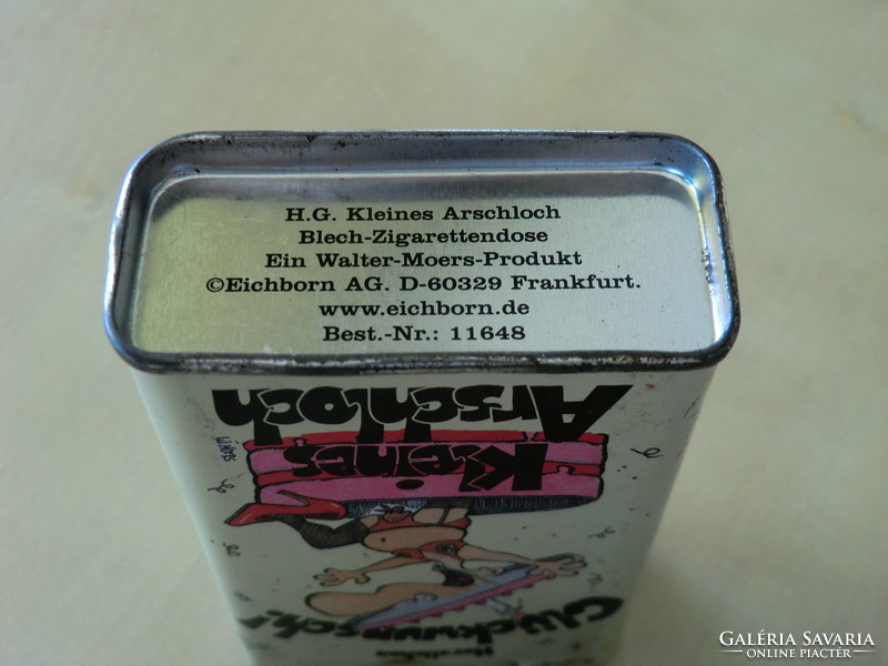 Gyűjtőknek fém cigarettás doboz Herzlichen Glückwunsch! 7,5x9,5x3 cm fedő nélkül